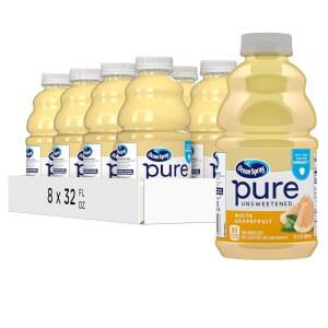 순수 무가당 화이트 자몽, 100% 자몽 주스, 32파운드 오즈 병, (8팩)