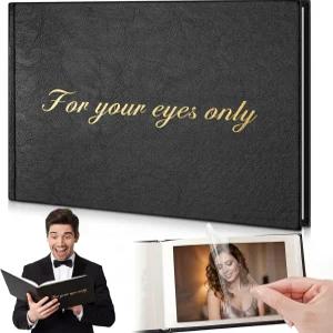 어메이징스파크 발렌타인데이 선물 그를 위한 부두아르 사진 앨범 유어 즈 온리 블랙 가죽 셀프 스틱