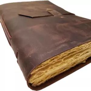 버클 잠금장치가 있는 대형 빈티지 가죽 사진 앨범 스크랩북 스타일 페이지 선물 상자 포함 4x6 또는 5x7