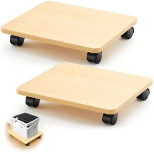 4개의 캐스터 휠 13.8 x 11.8 인치 버리우드 이동식 프린터 복사기 선반 CPU 홀더가 있는 비버 오피스 언더 데스크 프린터 스탠드 2개. 홈 오피스 헤비 듀티 저장 랙 스캐너 팩스기용