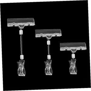 투명 아크릴 안내판 거치대 탁상용 카드 표시 클립 높이조절 진열 디스플레이 매장