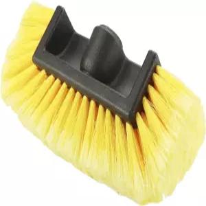 QWORK 10인치 세차 브러시 헤드 부드러운 칫솔모 데크 트럭 자동차 RV 보트 홈 사이딩 캠핑카 옐로우