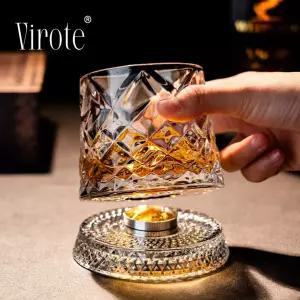 위스키잔 360도 온더락 수공예 2개세트 유리컵 회전