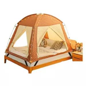 침대 난방 텐트 보온 접이식 사각 난방텐트 그린 방한 1인용