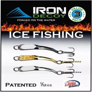 언 데코이 스푼 낚시 미끼 송어 월레이 배스 연어 파이크 얼음 트롤링 진동 키트용 3팩 다종 금속