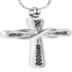 임산엘 인피니티 크로스 재용 화장 보석 여성 남성 탄생석 종교 십자가 기념 펜던트 사랑하는 사람들이
