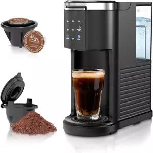 캡슐 커피와 분쇄 커피를 위한 Kndko 싱글 서브 커피 메이커 6~14온스 브루 사이즈 40온스 탈착식 저장소