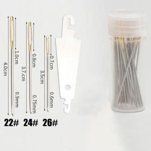 31개입 십자수 금색 꼬리 바늘 무딘 머리 둥근 팁 수공예 일반 3가닥