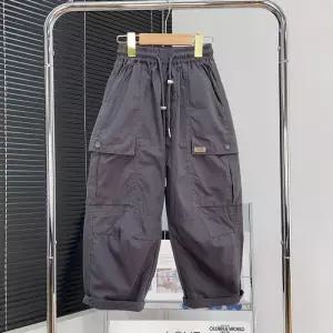 남자 어린이 바지 어린이 캐주얼 백합 바지 중 큰 어린이 긴 바지 여름 남자 아이 작업복 바지