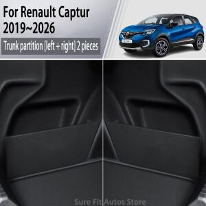 호환 르노 캡처 20192026 2022 MK2 차량용 두꺼운 트렁크 수납 칸막이 다기능 박스 자동차 내부 액세서리