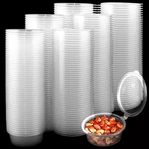 호이곤 250개 플라스틱 조각 컵 뚜껑 일회용 소스 조미료 젤로 샷 용기로 식사 준비 식품 드레싱하기