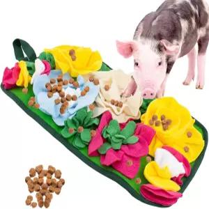 OOXYG 돼지 먹이 찾기 매트 인터랙티브 미니 농축 장난감 돼지를 위한 간식 및 농장 퍼즐 패드 널기 스너플