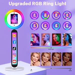 호환 휴대용 아이패드 포토 부스 머신 셀피 스탠드 리모컨 앱 제어 RGB 링 라이트 파티 웨딩 이벤트용 케이