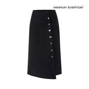 미니멈 에브리데이 글리터 사선 언발 버튼 스커트 (EB4WH004D) 1091612