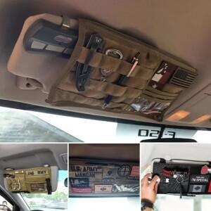 호환 선바이저 수납 파우치 다기능 차량 정리함 (트럭  SUV용  공구 슬롯 포함  로드 트립에 적합)