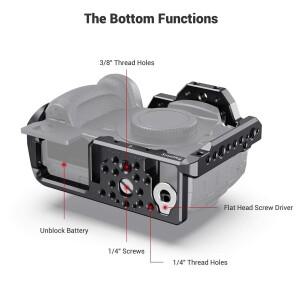 호환 파나소닉 gh5 / 루믹스 스몰리그 DSLR 카메라 케이지 (콜드슈 마운트  1/4 3/8 나사 구멍나토 레일 포