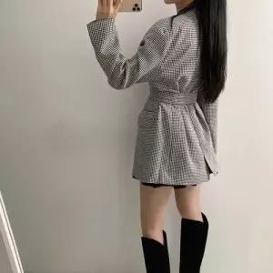 헐크 여자 여성용 빈티지 코트 슬림핏 스트랩 봄가을 정장 투스 재킷 KKE3