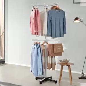 회전식 트리플 조립식 옷걸이 스탠드 HA 행거 좁은공간 틈새