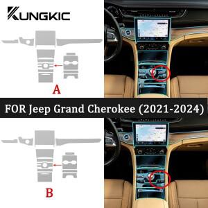호환 지프 Grand 체로키용 TPU 2021 긁힘 방지 인테리어 필름 센터 콘솔 네비게이션 패널 보호 스티커