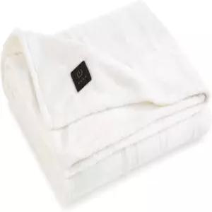 브룩스톤 전기 온열 플러시 던지기 - 담요 4가지 열 설정 4시간 자동 차단 100 폴리에스터 50인치 x60 보리