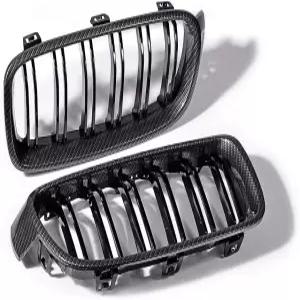 2012-2018 BMW F30 F31 320i 328i 335i 4도어 카본 파이버 글로시 블랙 신장 그릴 듀얼 슬랫과 호환되는