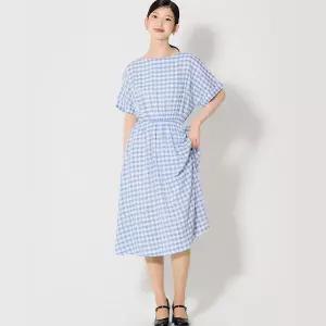 [(OZOC)] 체크 허리 밴딩 원피스 (택가격 87000원)