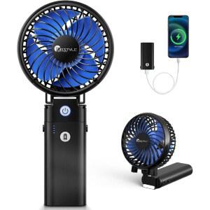 휴대용 선풍기 핸디 손선풍기 미니 USB 충전식 무선 보조배터리 접이식 여행용 캠핑