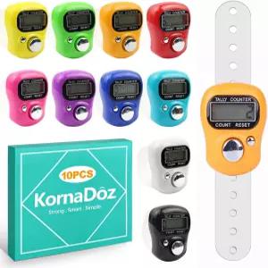 코나도스 디지털 핑거 클리커 카운터 - 랩/피치/니팅/크로셰/사람 수 세기를 위한 5자리 LCD 핸드헬드 집계