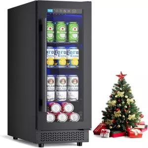 책상/카운터 오피스 캠핑용 칸막이용 Vushine 60 캔 음료 냉장고 쿨러 물 주스 콜라 병용 유리문이 있는 2