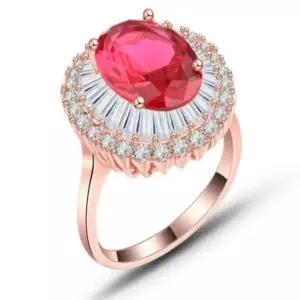 고급스러운 보석 큐빅 루비 반지 noX1+9NqC
