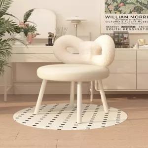 화장대 체어 디자인 리본 높이 등받이 핑크 의자 벨벳 화장대스툴 원형 공주 침실 럭셔리