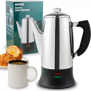 내열성 강한 터프 글라스 클리어 브루 프로그레스 노브 클래식 룩 보온 및 무선 서빙 커피 포트 12컵을