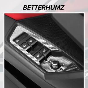 호환 아우디 A3 8Y S3 2021-2025 자동차 인테리어 창 스위치 버튼 패널 트림 4pcs 보호 스티커 카본 튜닝