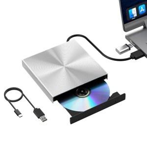 Alphami 외장 블루레이 DVD 드라이브 버너, USB 3.0 및 Type-C 광학 슬림 CD 리더 라이터 노트북 데스크탑 PC용 맥북 OS 윈도우 XP /7 /8 /10 /11 리눅스와 호환