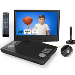 13.8인치 휴대용 DVD 플레이어 내장 디지털 TV 튜너, 12인치 HD 스크린, HDMI 입력, 배터리 전원 및 대용량 스피커, USB /오디오 /동기화 지원