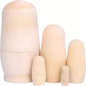 모나지나 5개 수제 나무 러시아 둥지 인형 DIY 빈 마트료시카 크리스마스 선물