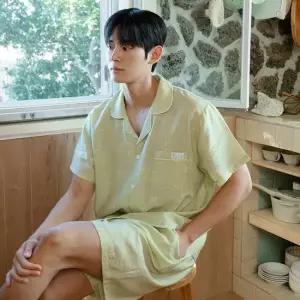 6213 남성 인견 반팔 잠옷 쾌적한 여름 파자마 세트