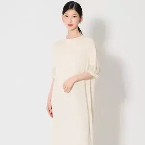 [패플단독][(OZOC)] 밑단 펄 우븐 배색 니트 원피스 (택가격 79000원)