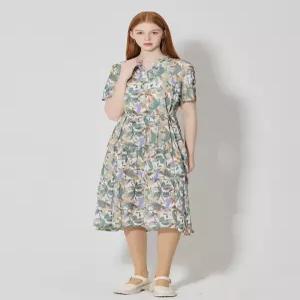 [(OZOC)] 아트패턴 셔링 원피스 (택가격 99000원)