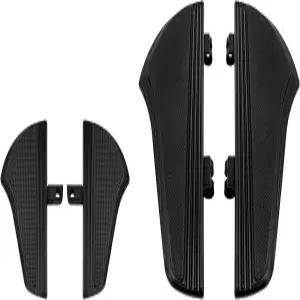 오토바이 플로어보드 세트 운전석 앞 발판 및 뒷좌석 조수석 발 페그 키트 도끼 스타일 할리 투어링 로드