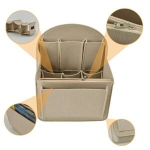 휴대용 호환대형 다크 그레이 내부 수납 포켓 백팩 인서트 소형 가방 화장품 메이크업 오거나이저 여행