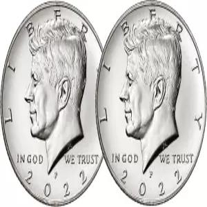 아메리칸 코인 보물 진품 미국 참신함 마법 수집 가능한 코인으로 만든 JFK 하프 달러 2장짜리 동전