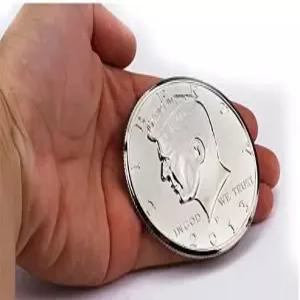 블루더 3인치 점보 매직 코인 하프 달러 트릭 스트리트 스테이지 마술사 기믹을 위한 액세서리 클로즈업