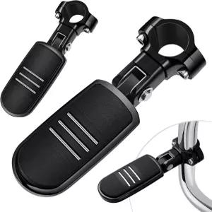 Benlari 오토바이 풋 페그 스테인리스 스틸 1인치 1-1/4인치 25mm 32mm 엔진 가드 크래시 바 장착용 (블랙)