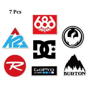7피스 야외 스키  장식 스티커 자동차 가방 노트북 보드 헬멧 방수 데칼 비닐 매트