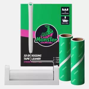 몬스터 초강력 사선컷팅 두툼한 괴물 돌돌이 테이프클리너 숏핸들+거치대+리필 2p 핸들(29.5cm)... 1세트