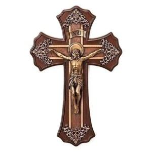 Joseph's Studio by Roman, Cross and Crucifix 컬렉션, 26.7cm(10.25인치) 높이 빅토리아 오크 /골드, 홈 데코, 독실한 선물, 기도하는 영감 (1x6x10인치)