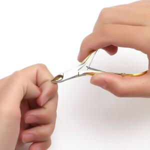 스테인리스 스틸 고 큐티클 니퍼 정밀 데드 라이트 베이지 리무버 손톱  발톱 필링 도구 듀얼 스프링 포함