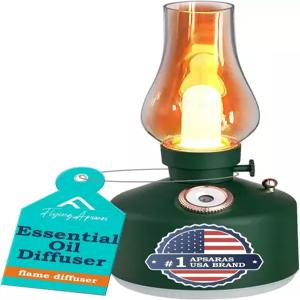 APSARAS USA 에센셜 오일 디퓨저 빈티지 램프 1200mAh 조절 가능한 밝기 야간 조명 공기 아로마 타이머 및