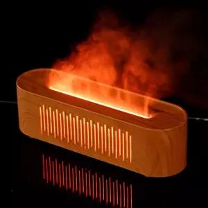 넥스앤코 인퓨저 아로마 디퓨저 우드 그레인 인조 불꽃 7색 깜빡이는 에센셜 오일 9온스 대형 탱크